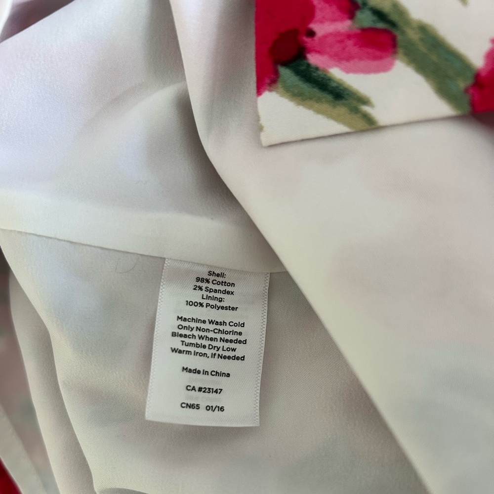 Talbots Women's Lexington Floral Poplin Sheath Dress Pink White 12 Petite - Picture 8 of 11